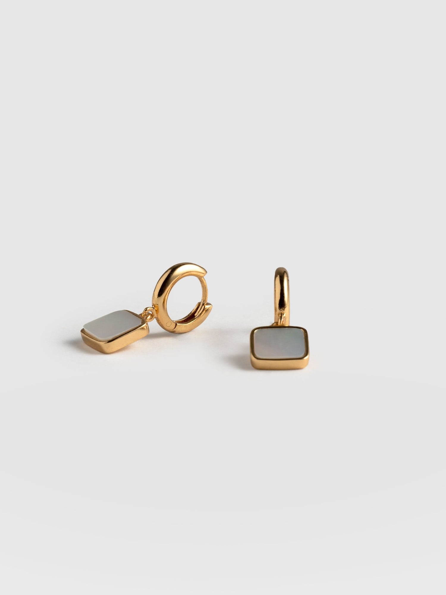 Iridescence Square Drop Huggie Earrings Gold - Women's Jewellery | Saint + Sofia® USA